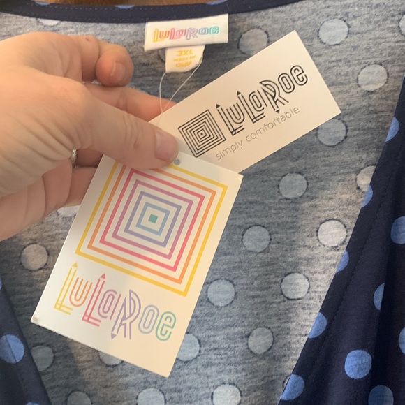 Brand new Lularoe navy blue polka dot true wrap midi dress 😍😍😍 - Picture 6 of 12
